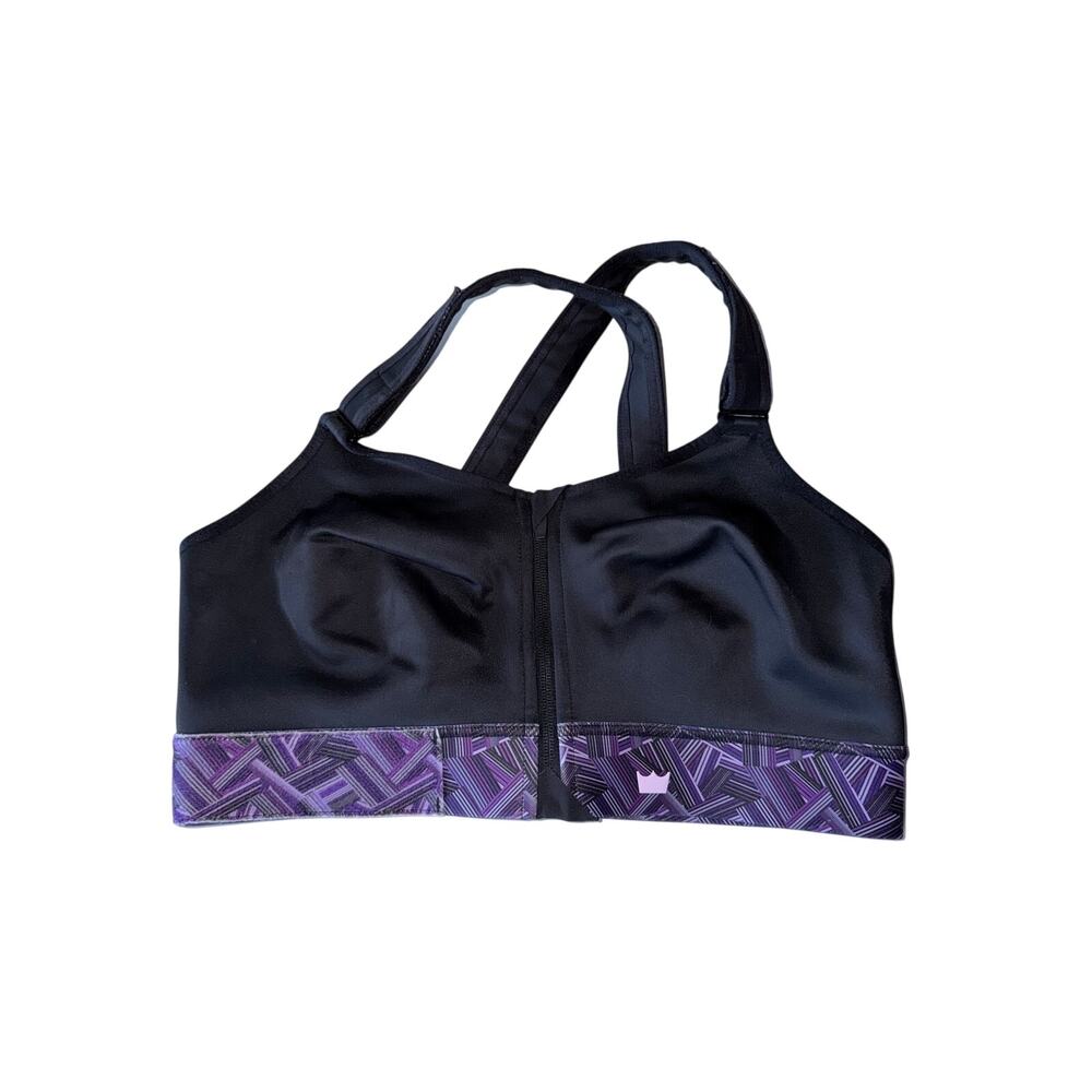 Shefit 2luxe 2 luxe XL medium impact adjustable bra workout gym black purple